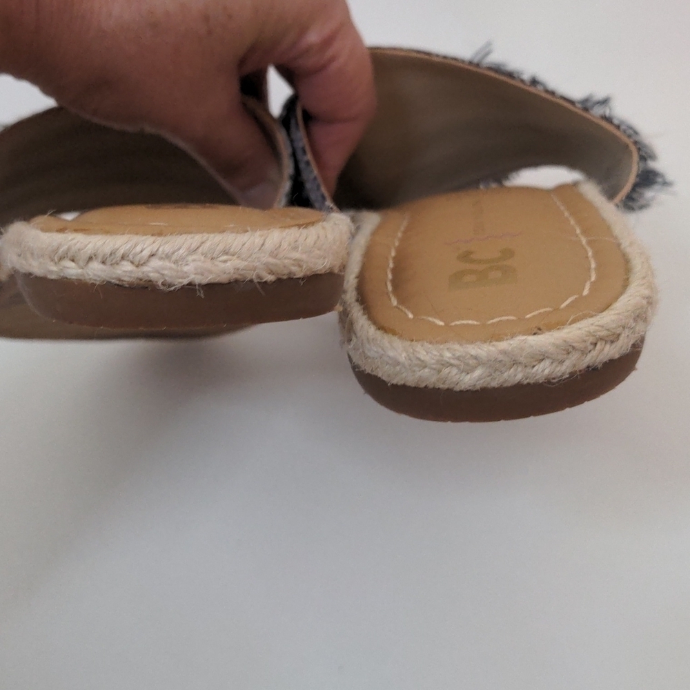 BC Born in California Vegan Fringe Espadrille Slides 7.5 - Picture 6 of 7